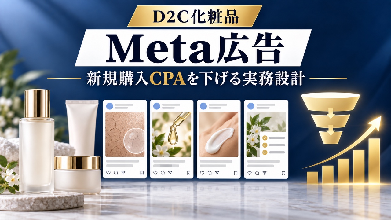 D2C化粧品のMeta広告｜新規購入CPAを下げるクリエイティブ設計と7日間改善手順