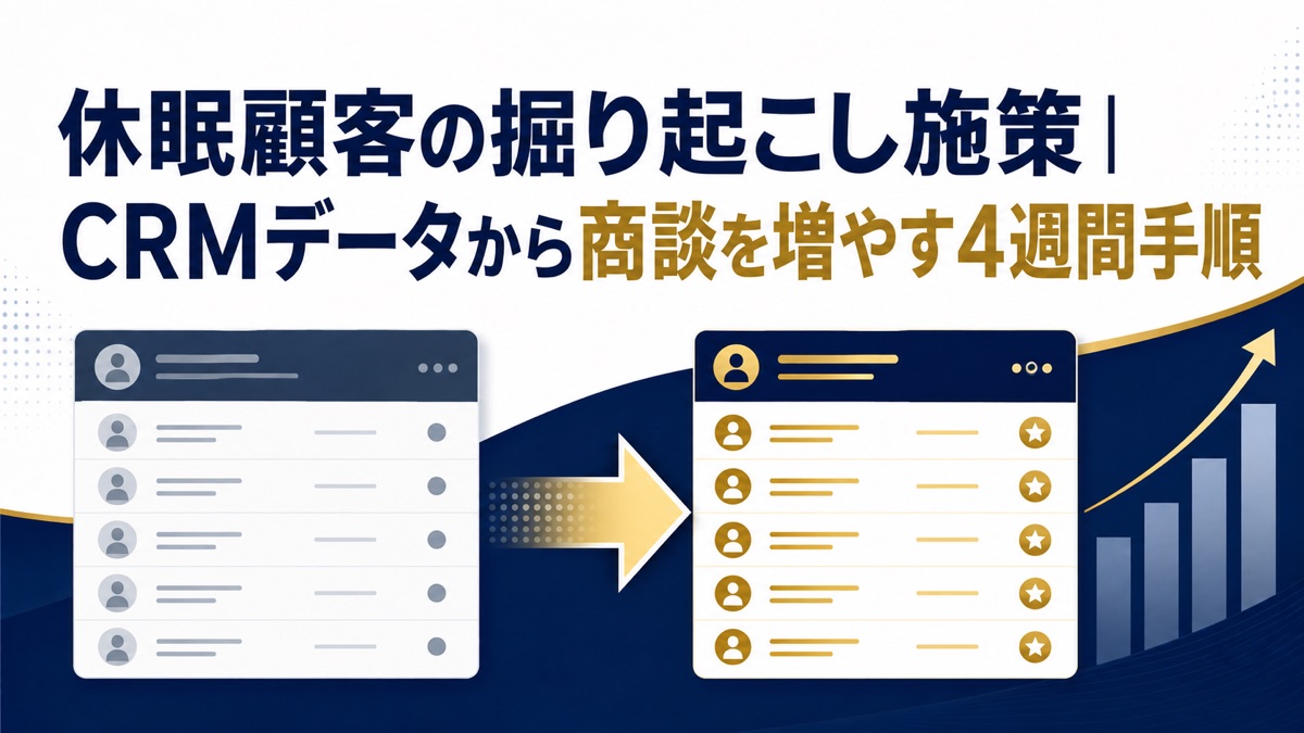 休眠顧客の掘り起こし施策｜CRMデータから商談を増やす4週間手順