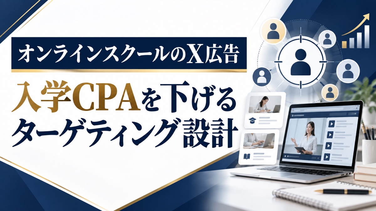 オンラインスクールのX広告|入学CPAを下げるターゲティングと4週間改善手順